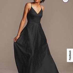 Black satin bridesmaid dress